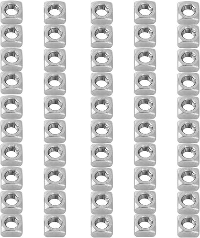 50 Pcs M3 Square Nuts, Premium 304 Stainless Steel Coarse Thread Fasteners for Home Repairs, DIY Projects and Engineering, Corrosion-Resistant, Durable Quality, Silver Tone in Saudi Arabia