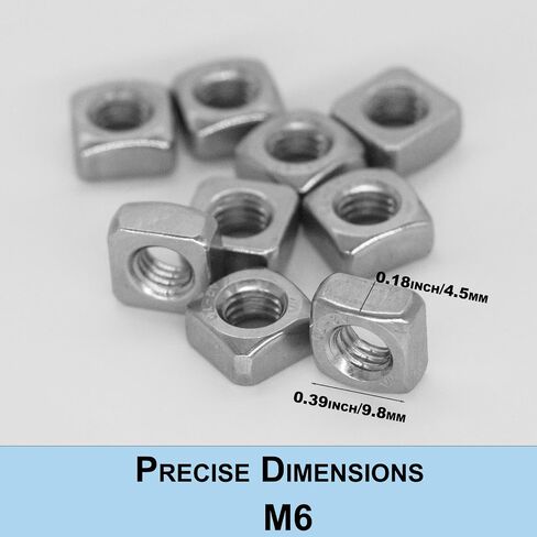 50 Pcs M3 Square Nuts, Premium 304 Stainless Steel Coarse Thread Fasteners for Home Repairs, DIY Projects and Engineering, Corrosion-Resistant, Durable Quality, Silver Tone in Saudi Arabia