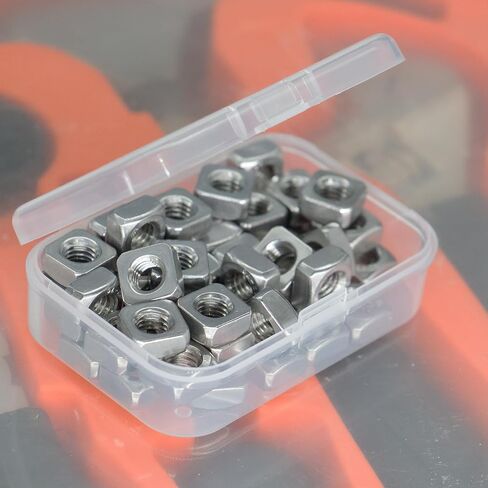 50 Pcs M3 Square Nuts, Premium 304 Stainless Steel Coarse Thread Fasteners for Home Repairs, DIY Projects and Engineering, Corrosion-Resistant, Durable Quality, Silver Tone in Saudi Arabia