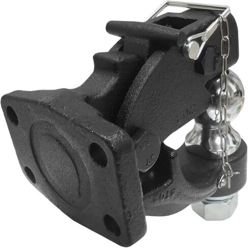 Heavy Duty Pintle Hook Combo 50mm/2Inch Ball Trailer Hitch Towing Capacity 8 TON RV Parts Camper Accessories Caravan Components(2 Inch Ball) in Saudi Arabia