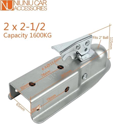 2 X 2-1/2 Inch Ball Hitch Back Coupling Trailer Coupler Straight Tongue RV Parts Camper Caravan Accessories in Saudi Arabia