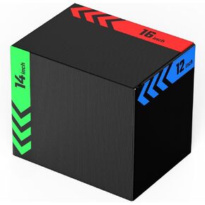 Papababe 3-in-1 plyometric Box Multi-Use Exercise Tearmer مع سطح مضاد للانزلاق ورغوة عالية الكثافة للتدريب على التمرين in Saudi Arabia