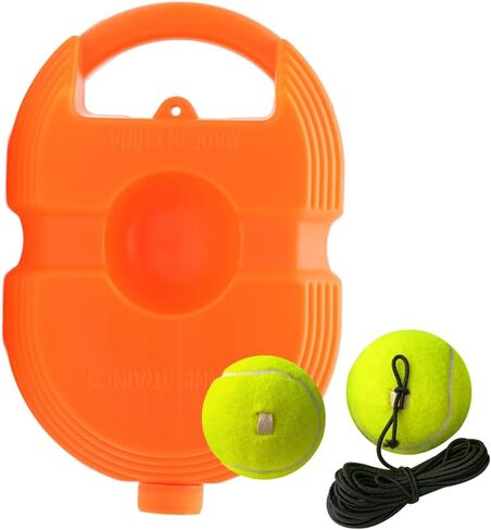 EMVANV Tennis Trainer Rebound Ball,with 3 String Balls Solo Tennis Training Equipment Portable Tennis Practice Rebounder Equipment Training Tools for Beginners Sport Exercise(Orange) in Saudi Arabia
