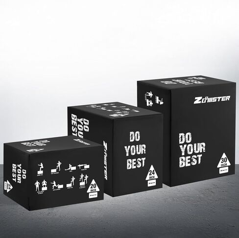 Zoomster 3-in-1 Foam Plyometric Jump Box for Home Gym Jump Training, HIIT, MMA, Weighted Stepup, Push Press and Strength Training in Saudi Arabia