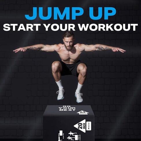 Zoomster 3-in-1 Foam Plyometric Jump Box for Home Gym Jump Training, HIIT, MMA, Weighted Stepup, Push Press and Strength Training in Saudi Arabia