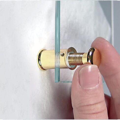 Fisso Midi Standoff Mounts 15mm Diameter Tamper-Proof Sign Mounting Hardware Brass Wall Spacers for Acrylic, Metal, Glass & Wood Signs – Indoor & Outdoor Use, Holds Up to 5kg - 4 Pack (Gold) in Saudi Arabia