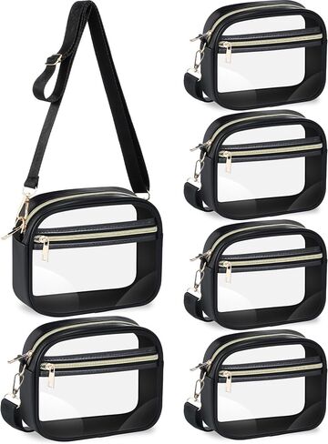 Amylove 6 Pcs Clear Crossbody Bag Stadium Approved TPU Bags with Adjustable Strap Transparent Purse for Concerts Sport Events in Kuwait