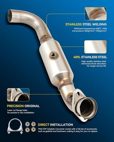 PHILTOP High Flow Catalytic Converter Replacement for 2002-2006 CR-V,Automotive Replacement Catalytic Converters OEM 16462(EPA Compliant) in Saudi Arabia
