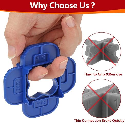 6 Packs 4-in-1 Multi-Size Deck Spacers Tool (5/32", 3/16", 1/4", 5/16") for Composite, PVC, Hardwood & Pressure Treated Decking Board - Red & Blue Options, Easy-to-Use Deck Board Spacers Gap Tool in Saudi Arabia