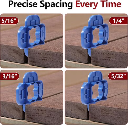 6 Packs 4-in-1 Multi-Size Deck Spacers Tool (5/32", 3/16", 1/4", 5/16") for Composite, PVC, Hardwood & Pressure Treated Decking Board - Red & Blue Options, Easy-to-Use Deck Board Spacers Gap Tool in Saudi Arabia