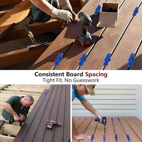 6 Packs 4-in-1 Multi-Size Deck Spacers Tool (5/32", 3/16", 1/4", 5/16") for Composite, PVC, Hardwood & Pressure Treated Decking Board - Red & Blue Options, Easy-to-Use Deck Board Spacers Gap Tool in Saudi Arabia