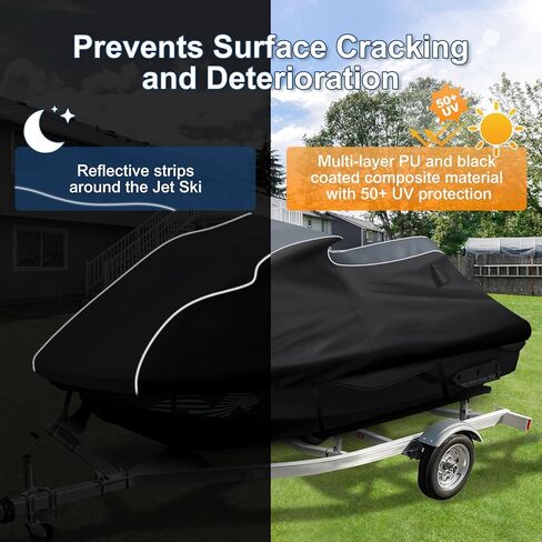 QUNSUNUS Jet Ski Cover for Yamaha VX and VX Deluxe 2015-2020, Waterproof VX Deluxe Cover with Cotton Lining, All Weather Waverunner Cover with Straps and Zipper in Kuwait