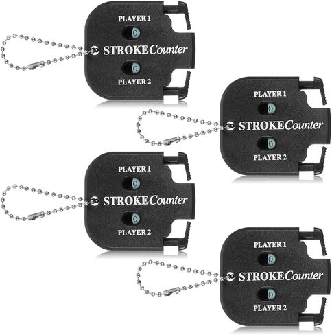 simarro 4pcs Golf Stroke Counter, Mini Golf Ball Scorer Counter Clicker Portable Golf Score Counter with Dial Resetting Tool Key Chain for Different Kinds of Competitions and Games in Saudi Arabia