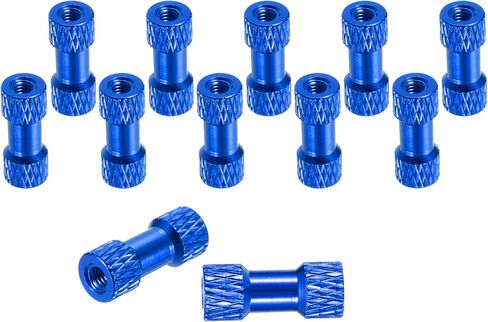 Meccanixity 12 PCS M3 x 20mm knurled aluminium spacer عمود فاصل مزدوج للرأس FPV Drone RC Airplane Car Simracing ، Silver Tone in Saudi Arabia