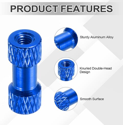 Meccanixity 12 PCS M3 x 20mm knurled aluminium spacer عمود فاصل مزدوج للرأس FPV Drone RC Airplane Car Simracing ، Silver Tone in Saudi Arabia