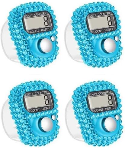 4Pcs Finger Counter - 20g Electronic Finger Counter, 5-Digit Number Count Clicker, Counter Clicker Finger Pitch Counter, Electronic Finger Counter, Finger Tally Counter for Pitch in Saudi Arabia
