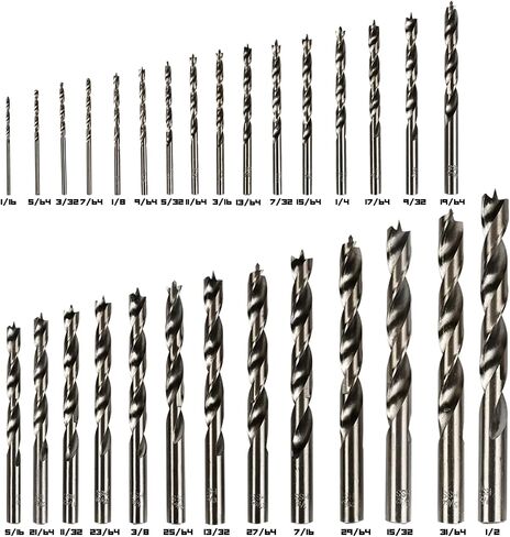 Brad Point Wood Drill Bit Set (12 Pack with Storage Case - 1/8" to 1/2") Carpenters Quality - Woodworking Bits for All Types of Woods in Saudi Arabia