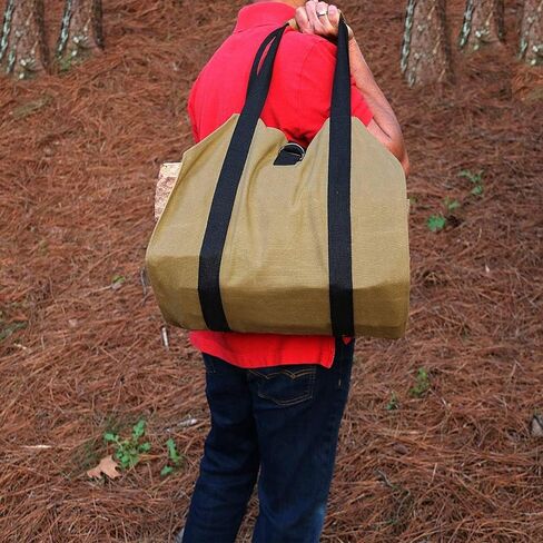 Outdoor firewood Buggy Bag Portable Durable Logging Bag Multifunctional firewood firewood Handbag, Black in Saudi Arabia