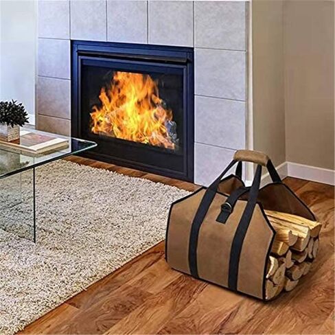 Outdoor firewood Buggy Bag Portable Durable Logging Bag Multifunctional firewood firewood Handbag, Black in Saudi Arabia