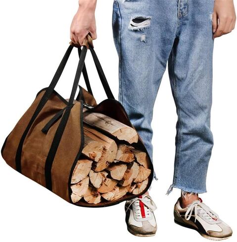 Outdoor firewood Buggy Bag Portable Durable Logging Bag Multifunctional firewood firewood Handbag, Black in Saudi Arabia