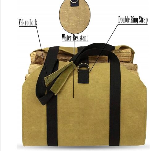 Outdoor firewood Buggy Bag Portable Durable Logging Bag Multifunctional firewood firewood Handbag, Black in Saudi Arabia