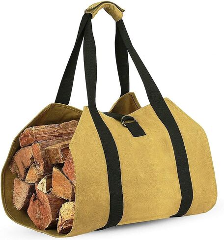 Outdoor firewood Buggy Bag Portable Durable Logging Bag Multifunctional firewood firewood Handbag, Black in Saudi Arabia