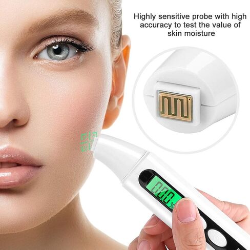 Sonew Digital Digital Skin Dector محلل محتوى زيت الوجه المحمول LCD عرض جهاز اختبار العناية بالوجه (أبيض) in Saudi Arabia