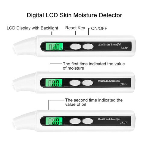 Sonew Digital Digital Skin Dector محلل محتوى زيت الوجه المحمول LCD عرض جهاز اختبار العناية بالوجه (أبيض) in Saudi Arabia