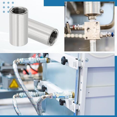 PATIKIL 304 Stainless Steel Pipe Coupling 1-1/2" x 1-1/2" Female BSPT Thread Straight Coupling Connectors Adapter Cast Pipe Fitting for Pump Accessories, Silver in Saudi Arabia