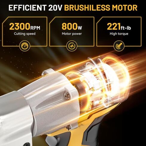 Cordless Sheet Metal Cutter for Mil-waukee 18V Battery, Electric Metal Shears with 360° Rotating Head, Torque 221 Ft-Lbs, Brushless Scissors for Stainless Steel, Metal, Iron（Battery Not Include) in Saudi Arabia