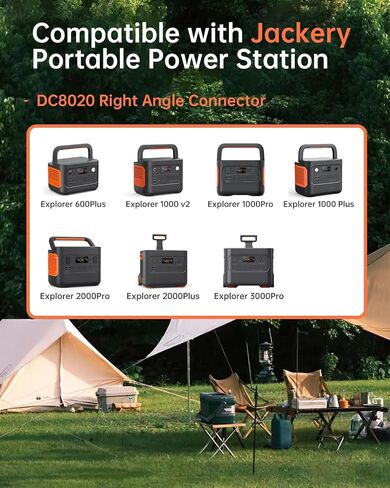DC 7909 to DC 8020 Adapter 90-Degree Right Angle Connectors, Compatible with Jackery Explorer 1000 V2 /600 Plus/1000 Pro/1000 Plus/1500 Pro/2000 Pro/2000 Plus/3000 Pro Solar Power Station in Kuwait