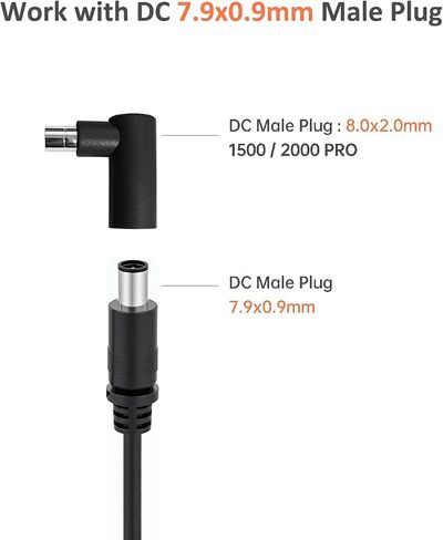 DC 7909 to DC 8020 Adapter 90-Degree Right Angle Connectors, Compatible with Jackery Explorer 1000 V2 /600 Plus/1000 Pro/1000 Plus/1500 Pro/2000 Pro/2000 Plus/3000 Pro Solar Power Station in Kuwait