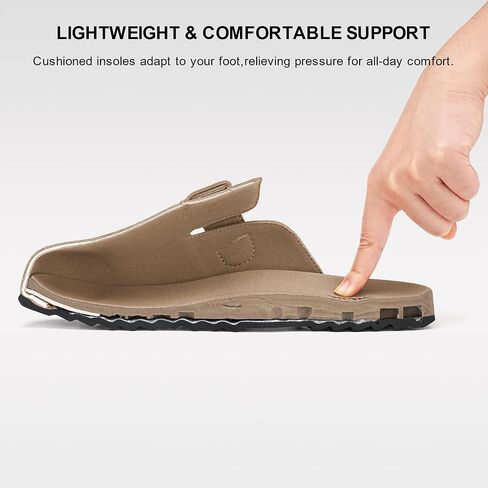 Stelle Women's Suede Clogs Leather Mens Mules Cork Footbed Sandals Arch Support Potato Shoes Slip on Comfort Non-Slip in Saudi Arabia
