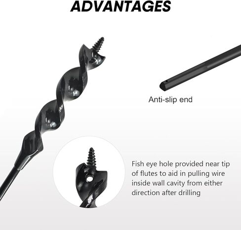 HUAALIUCHE 36-Inch High-Speed Steel Drill Bit - 1/2" Cutting Head & 3/16" Shank for Precision Deep Drilling in Iron Nails, Wood, and Composites in Saudi Arabia