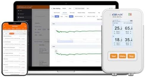 Elitech WiFi + 4G Cellulari Real-Time Digital Temperature Humidity Light Data Logger with Replaceable Probes(Sold Separately), 100,000 Points, Cloud Data Storage, SMS/Email/APP/Web Alarm, RCW-360Plus in Kuwait