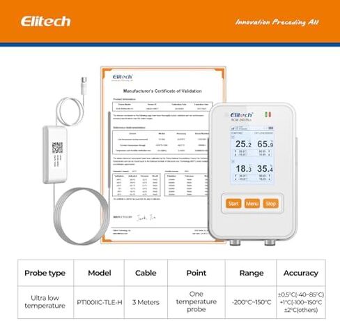 Elitech WiFi + 4G Cellulari Real-Time Digital Temperature Humidity Light Data Logger with Replaceable Probes(Sold Separately), 100,000 Points, Cloud Data Storage, SMS/Email/APP/Web Alarm, RCW-360Plus in Kuwait