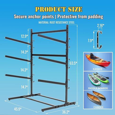 Kayak Storage Rack, Heavy Duty Kayak Racks for Garage and Outdoor Storage, Storage Rack for Kayak, Canoe, Surfboard & Paddleboard. in Saudi Arabia