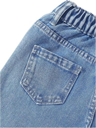 SOLY HUX Toddler Girl's Cute Heart Embroidery Jeans High Elastic Waist Wide Leg Denim Pants in Saudi Arabia