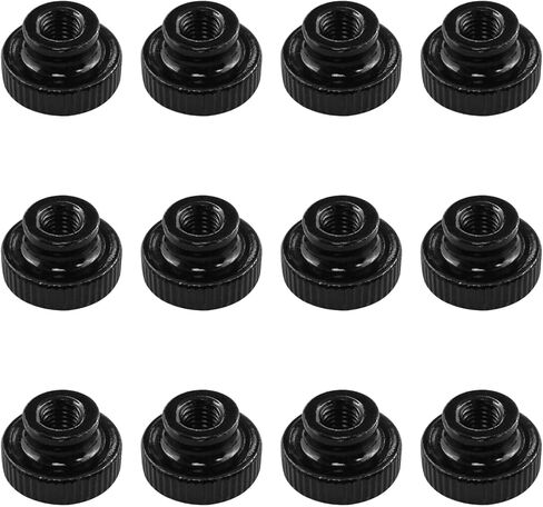 AYLIFU Thumb Nuts Knurled Nut Hardware Nuts Black M5×0.03inch Adjustable Circular Knob Fastener Nuts for 3D Printer Parts 12PCS in Saudi Arabia