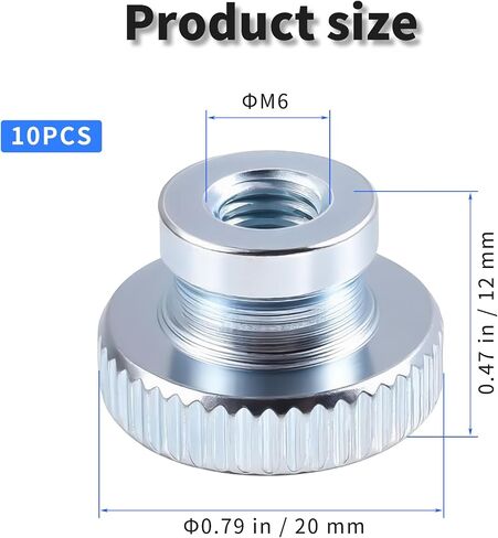 10 PCS M4 0.31 "H High Head Thumb Thumb Nut ، مقابض معدنية مستديرة ، من خلال مقابض مستديرة الثقب ، مثبتة الإبهام المطلية بالزنك المغطى بالزنك لأثاث الطابعة ثلاثية الأبعاد in Saudi Arabia