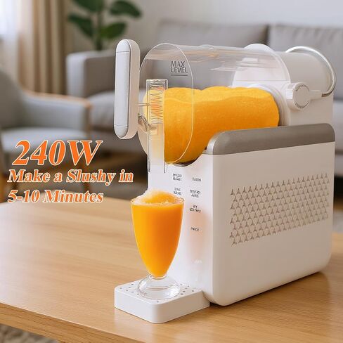 Slushie Machine for Home,Frozen Drink and Slushy Maker,240W Fast Make Slushy 5-10 Minutes,No Ice Needed, 6 Preset Programs Slushie Maker with Auto Clean,Frozen Margaritas, Frappés, Milkshake(White) in Saudi Arabia