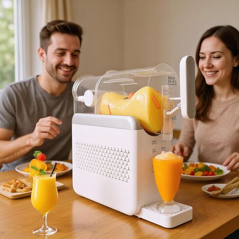 Slushie Machine for Home,Frozen Drink and Slushy Maker,240W Fast Make Slushy 5-10 Minutes,No Ice Needed, 6 Preset Programs Slushie Maker with Auto Clean,Frozen Margaritas, Frappés, Milkshake(White) in Saudi Arabia