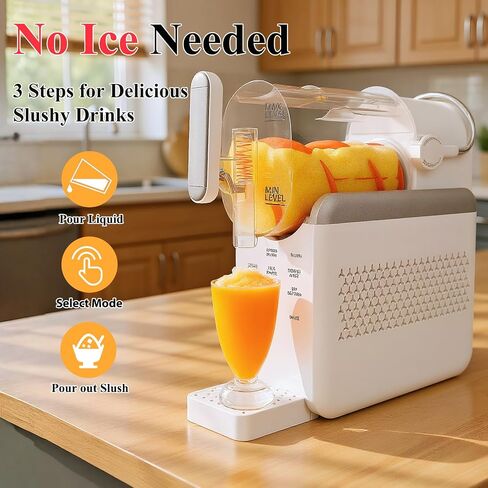 Slushie Machine for Home,Frozen Drink and Slushy Maker,240W Fast Make Slushy 5-10 Minutes,No Ice Needed, 6 Preset Programs Slushie Maker with Auto Clean,Frozen Margaritas, Frappés, Milkshake(White) in Saudi Arabia