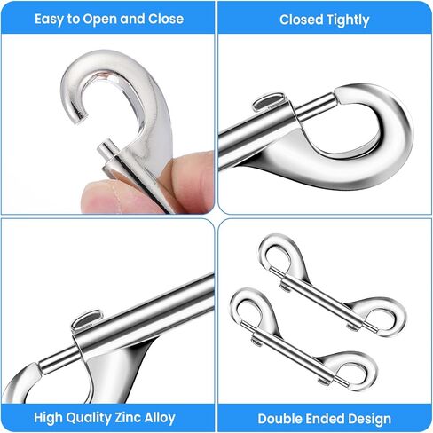 15PCS Double Ended Bolt Snaps Hooks, 4.7 Inch Zinc Alloy Swivel Snap Clips for Pet Dog Leash Water Bucket Hooks Key Holder Carabiner Farm, Metal Heavy Duty Clasp Pet Sling Spring Hook Clips in Saudi Arabia