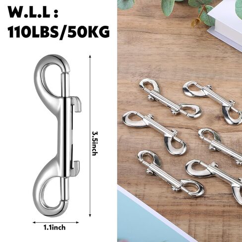 24 Pcs Bolt Snaps Double Ended Snap Hooks 3.5 Inch Zinc Alloy Trigger Chain Metal Clips Key Holder for Linking Key Chain Dog Leash Collar Pet Feed Buckets in Saudi Arabia