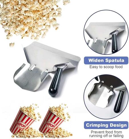 Right-Handle Stainless Steel Popcorn Scoop | Commercial Popcorn Machine Supplies, Filler Tool for Snack Containers in Saudi Arabia