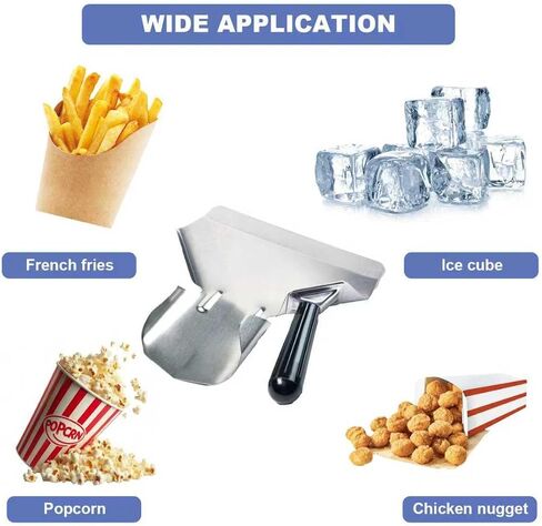Right-Handle Stainless Steel Popcorn Scoop | Commercial Popcorn Machine Supplies, Filler Tool for Snack Containers in Saudi Arabia