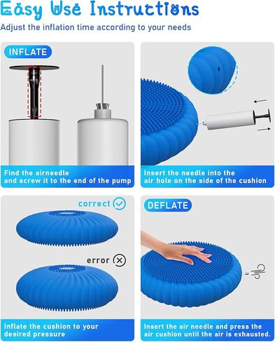 Wobble Cushion with Inflation Pump - Wobble Disk Balance Disc Wiggle Seat for Sensory Kids, Balance Pads in Saudi Arabia