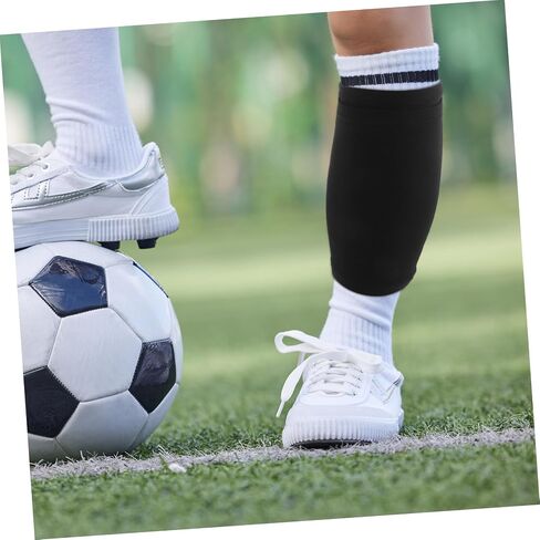 TOYANDONA 2Pairs Football Shin Guard Sleeves Compression Fit Breathable Shin Pad Socks for Multi Sport Use Lightweight Protection for Soccer Running and More in Saudi Arabia