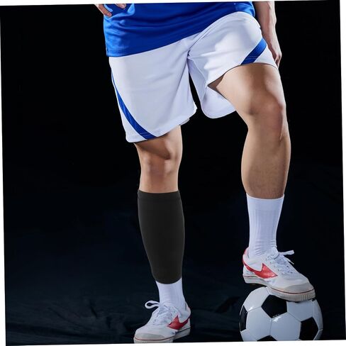TOYANDONA 2Pairs Football Shin Guard Sleeves Compression Fit Breathable Shin Pad Socks for Multi Sport Use Lightweight Protection for Soccer Running and More in Saudi Arabia